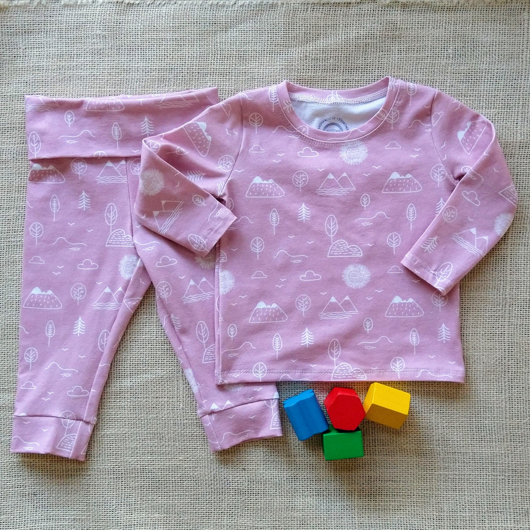 Pink Mountain Long Sleeve Top & Pants Set