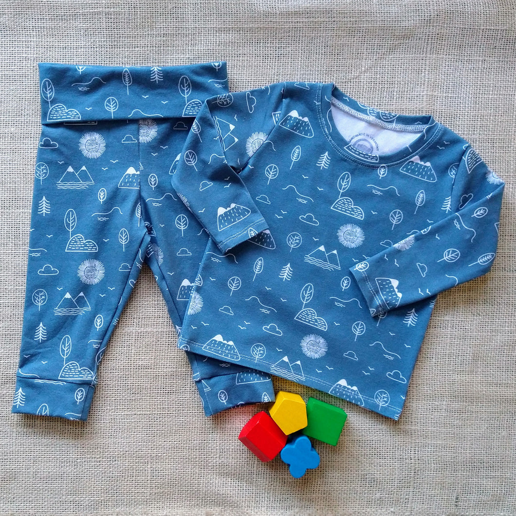 Blue Mountain Long Sleeve Top & Pants Set